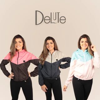 Jaqueta Corta Vento Feminina Dual Color Delute Resistente á Água Com Capuz Com Dois Bolsos Laterais em Oferta na Shopee