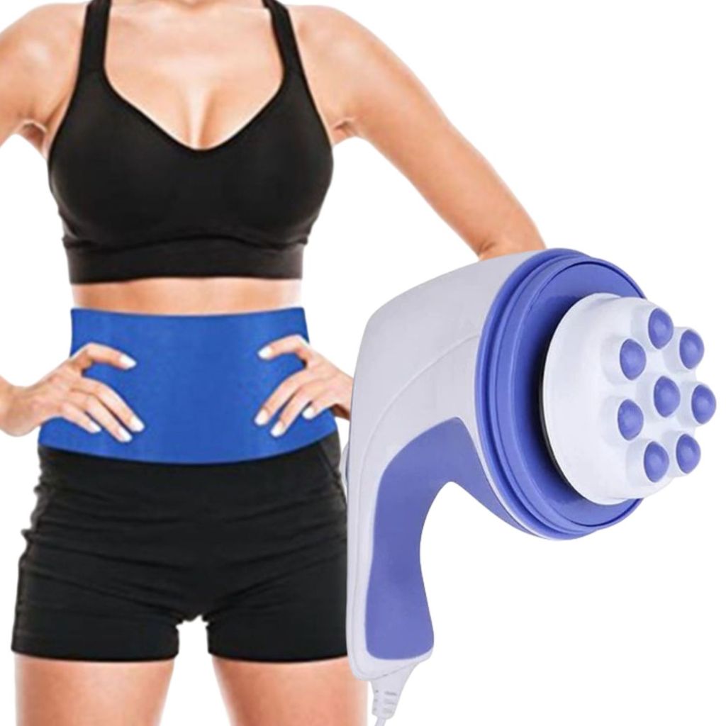 Kit Massageador Orbital Reduz Gordura Celulite E Cinta Abdominal ...