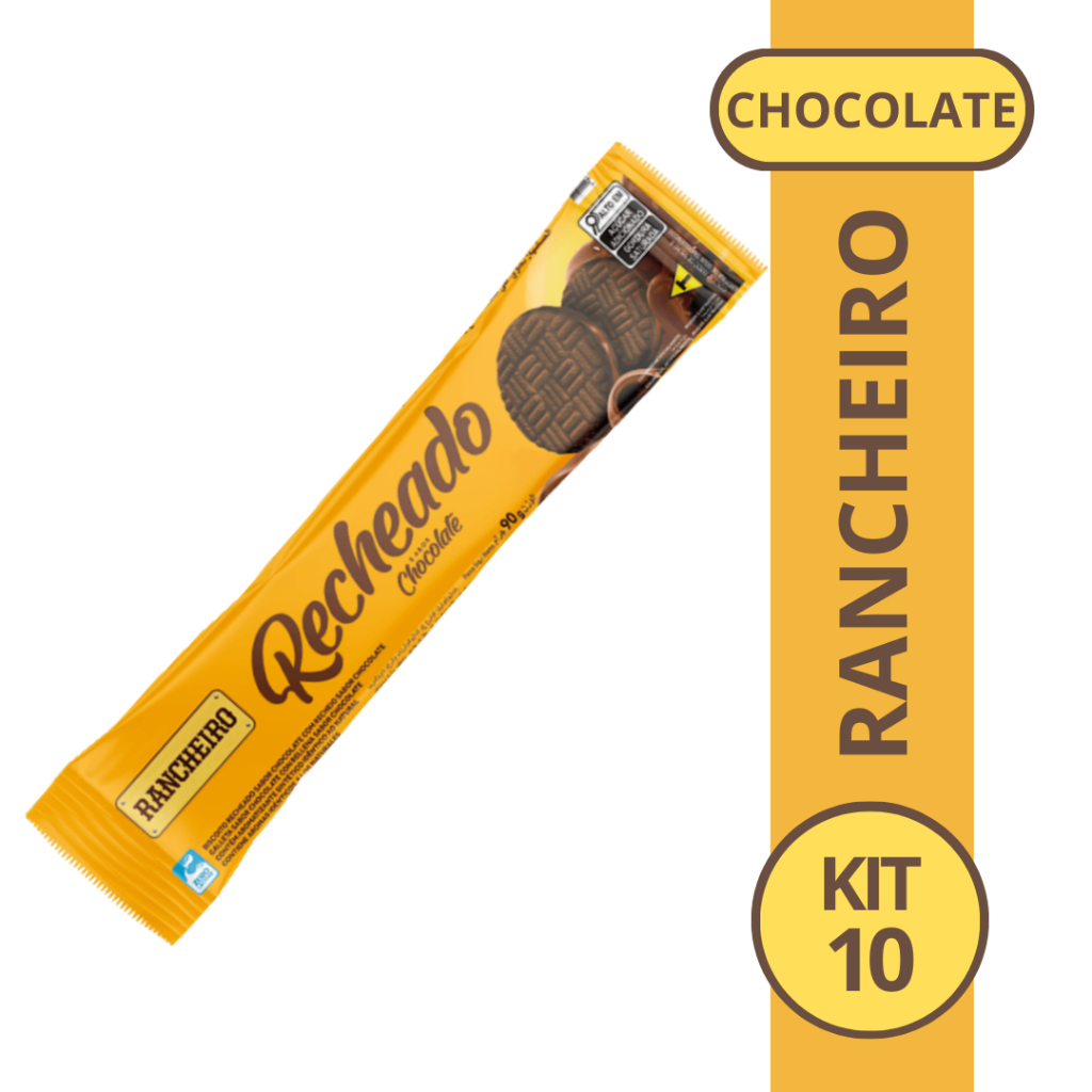 10 Biscoito Bolacha Rancheiro Chocolate Zero Lactose 90g | Shopee Brasil