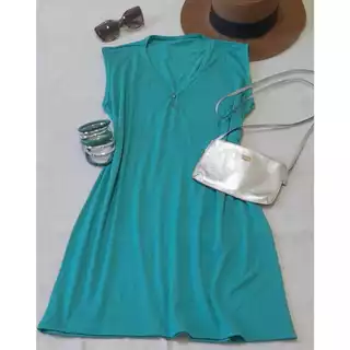 Vestido Regata Chamisiê Plus Size Visco-lycra Liso