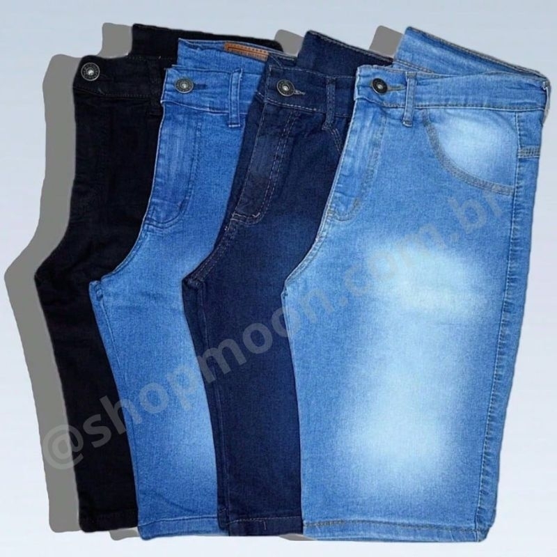 Kit Bermuda Jeans Elastano Qualidade Premium