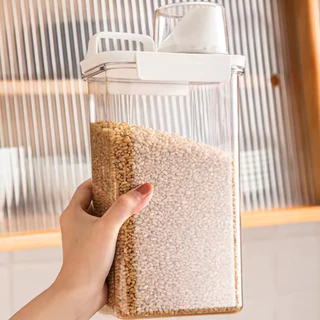 Pote Armazenador Multiuso Hermético com Copo Medidor e Trava Branco Para Sabão em Pó, Líquido, Amaciante 2,3L - Maxx