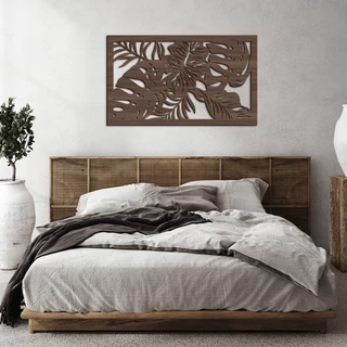 Quadro decorativo recortado em Madeira MDF 3mm, flor, folhas, floral, galho - FOLHAGENS TROPICAL 2