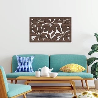 Quadro decorativo recortado em Madeira MDF 3mm, tropical, flor, floral, folhas - FOLHAS 1