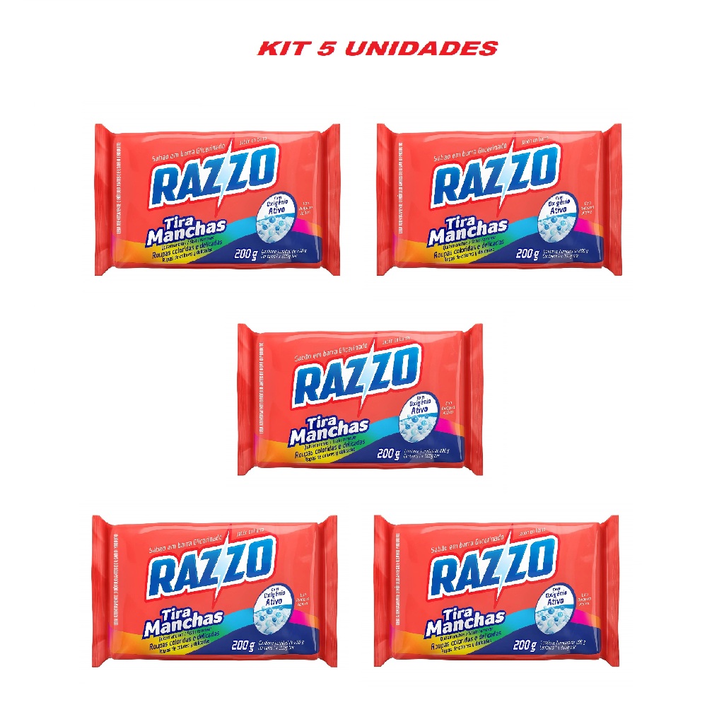 Sabão Barra Tira Manchas De Roupas Tecidos Colorida Branca Razzo 5 ...