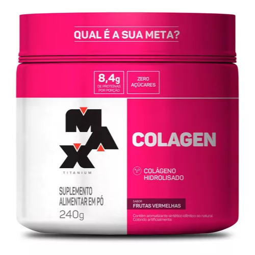 Colágeno Hidrolisado Em Pó Frutas Vermelhas 120g Max Titanium