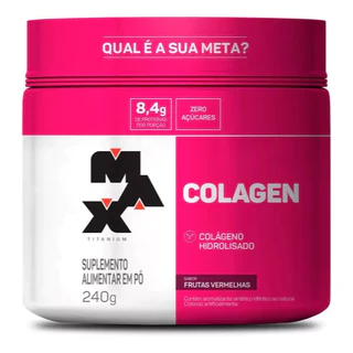 Colágeno Hidrolisado Em Pó Frutas Vermelhas 120g Max Titanium