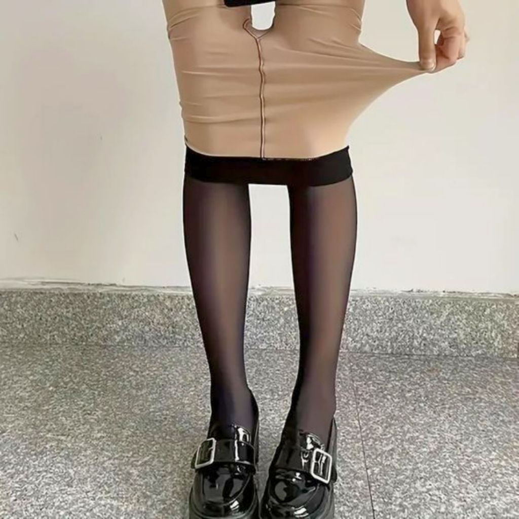 Meia Calça Preta Térmica Fio 40 80 PP-GG 34 Ao 46 Translúcida Feminina Com Pé Quente Inverno