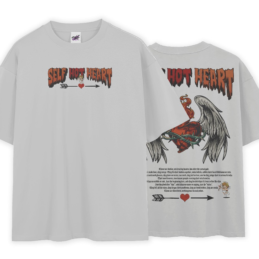 Camiseta Oversized Self Hot Heart Fire