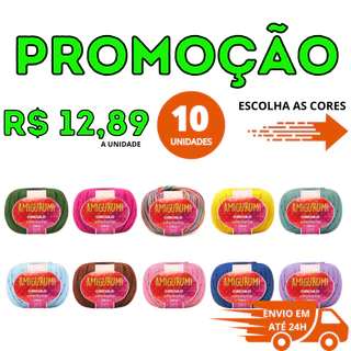 Kit 10 Fios Amigurumi Circulo - 125g - 254m