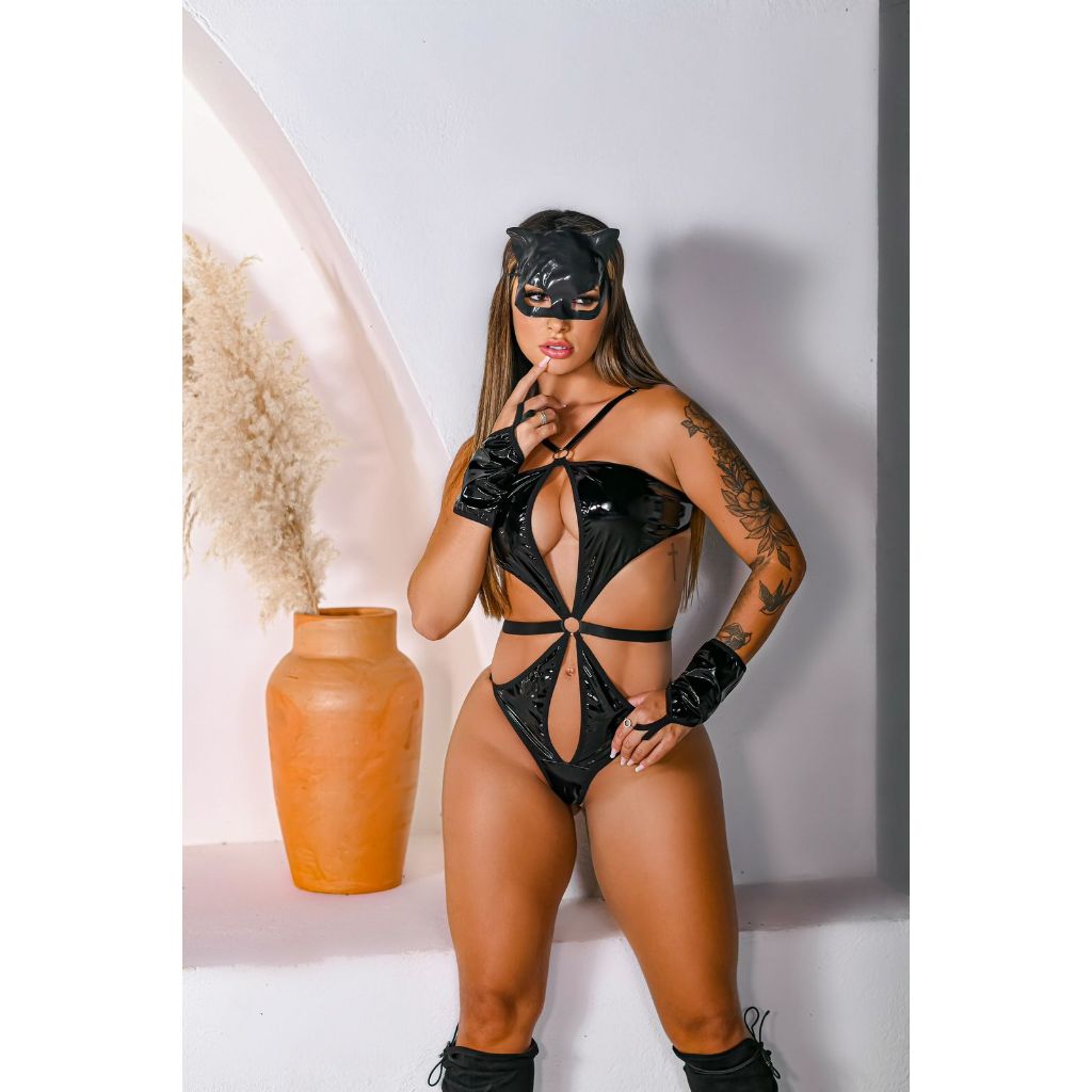 Fantasia Mulher Gata Lingerie Sensual DNA Gato