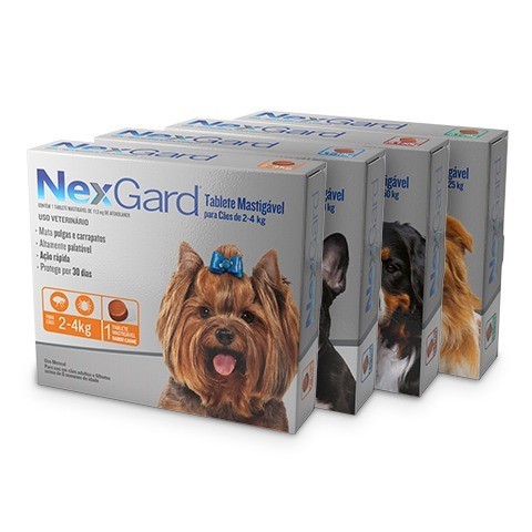 ANTIPULGAS E CARRAPATOS NEXGARD PARA CÃES DE 2 Á 50 1 TABLETE KG ORIGINAL CAIXA LACRADA C/ NF