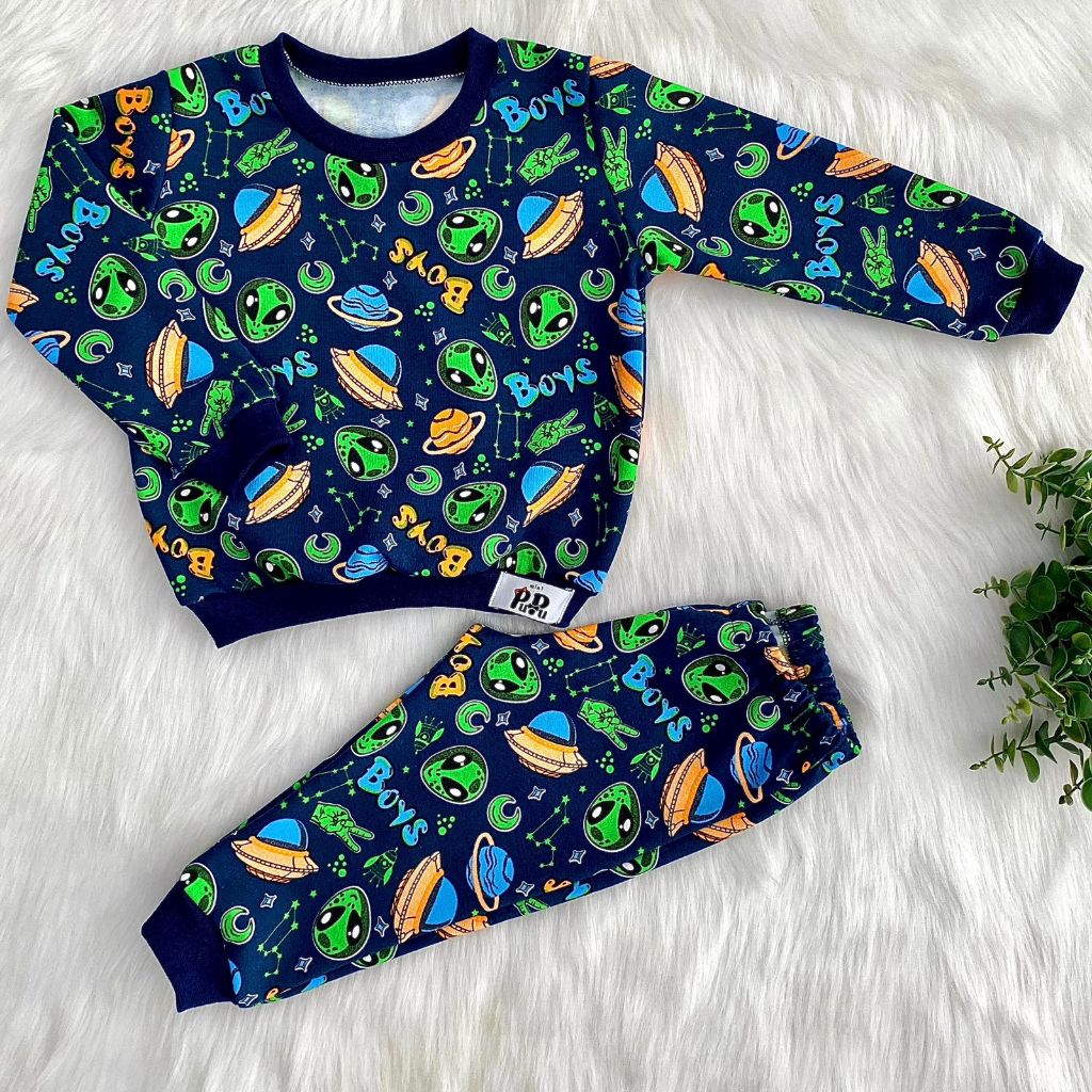 Conjuto de Frio Blusa e Calça Moletonzinho Bebê Menino e Menina