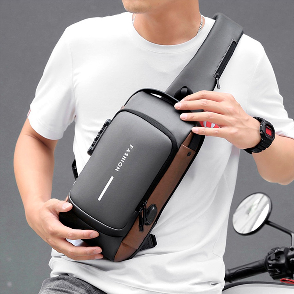 Mochila Bag Transversal Com Cadeado de Senha Resistente a água