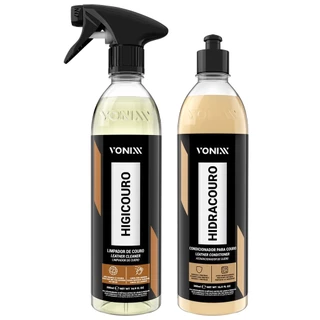 Kit Hidracouro + Higicouro Limpa Hidrata Couro Vonixx