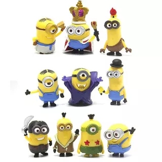 Kit com 10 Bonecos Minions PVC 5Cm Figura de Ação Meu Malvado Favorito Miniaturas