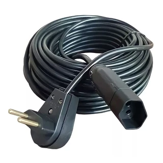 Extensão Elétrica 1 Metro Cabo Pp 2x2,5mm Com Pinos De 20a Cor Preto 127V/220V