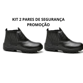 Kit 2 Pares de Bota Botina Segurança com CA Resistente para o Trabalho