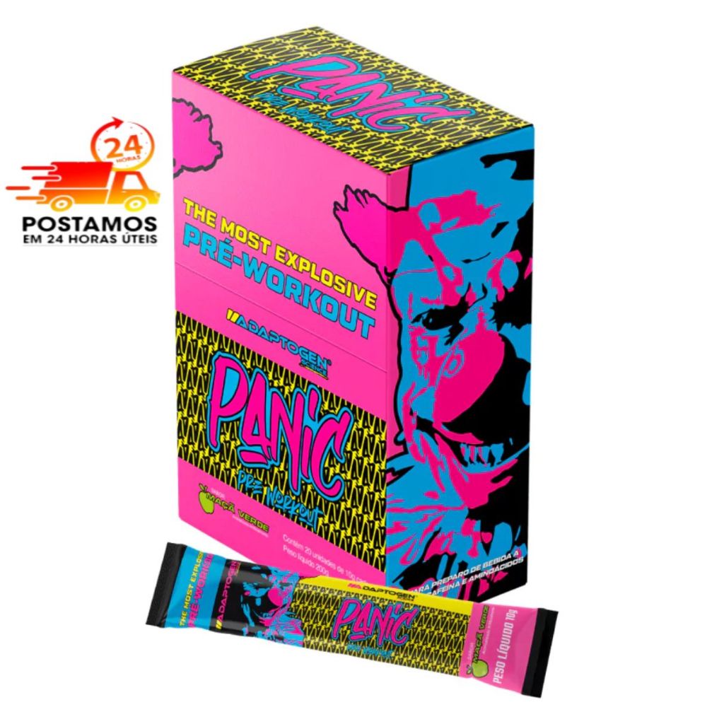 Pré Treino Panic Pack 20 Dose Formula Com Creatina Adaptogen | Shopee ...