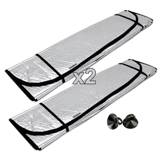 Quebra Sol Protetor Solar Automotivo Para-brisa Dobravel Universal Prata Aluminio Metalizado com Suporte Ventosa (130x60cm)