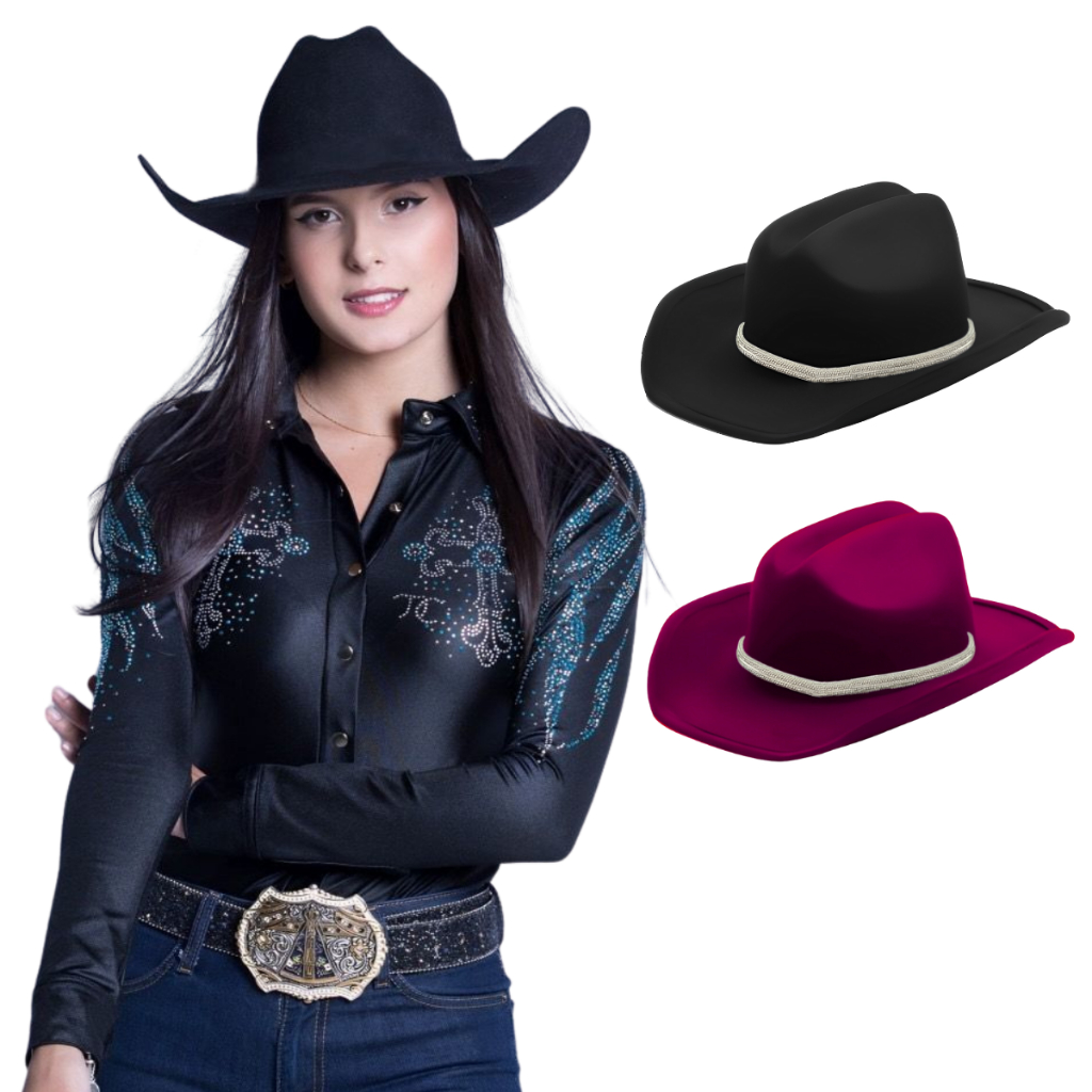Chapéu Country Ana Castela Rodeio Strass Cowboy Adulto Cowgirl Premium ...