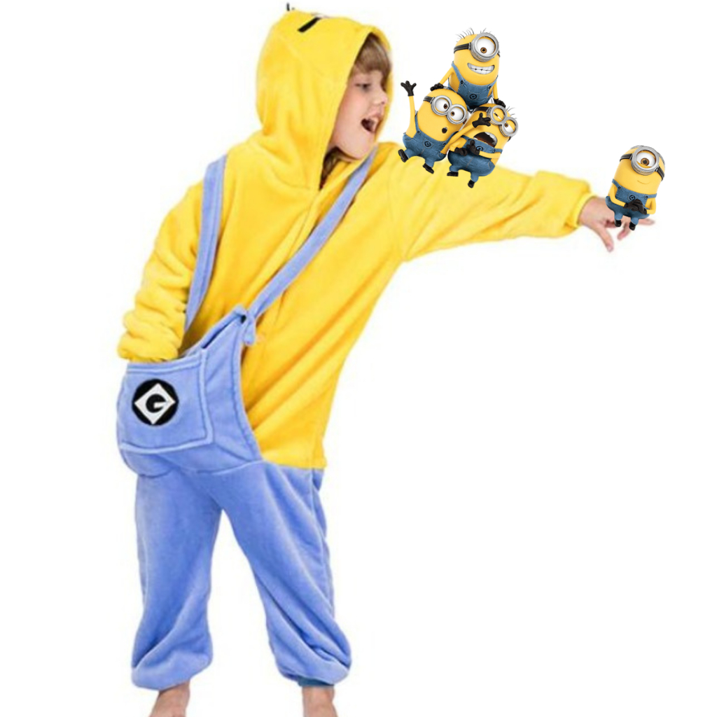 Pijama Infantil Menino Menina Meu Malvado Favorito Macacão Minions Inverno Personagens Divertidos Disney Heróis Presente Crianças