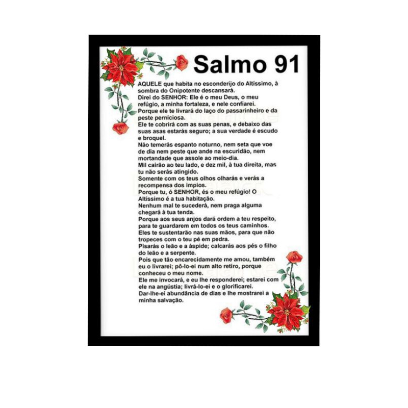 Quadro salmo 91 Com moldura 30 x21cm | Shopee Brasil