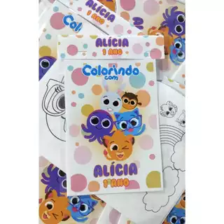 Kit 20 livrinhos para colorir Bolofofos com 12 Desenhos / 6 Paginas (Embalados Individualmente)