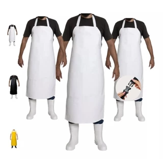 Kit 3 Avental De PVC Forrado Impermeável Engate Rápido Cozinha Açougueiro Churrasqueiro Peixaria