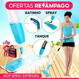 Mop Spray Com Reservatório Borrifa Limpa e Seca Flash Limpeza Rodo De Limpeza Refil de MicroFibra