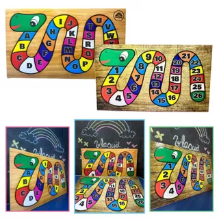 Quebra-Cabeça Cobrinha Alfabeto e Números em  MDF Brinquedo Educativo Pedagógico Alfabetização em Oferta na Shopee