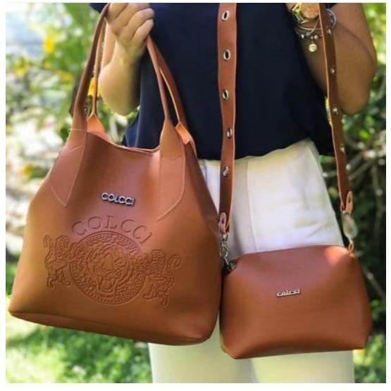 bolsa feminina de ombro kit + bolsinha trasversal tiracolo