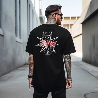 Camiseta Estampada Masculina Algodão Premium Camisa Banda De Rock SLIPKNOT