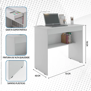 Escrivaninha mesa de computador 1 gaveta estudo quarto varias cores