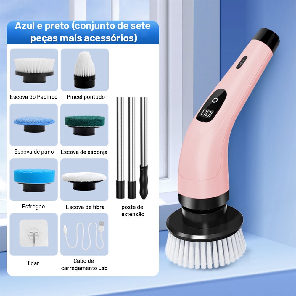 Escova de limpeza elétrica rotativa, indicada para janelas, cozinhas ...