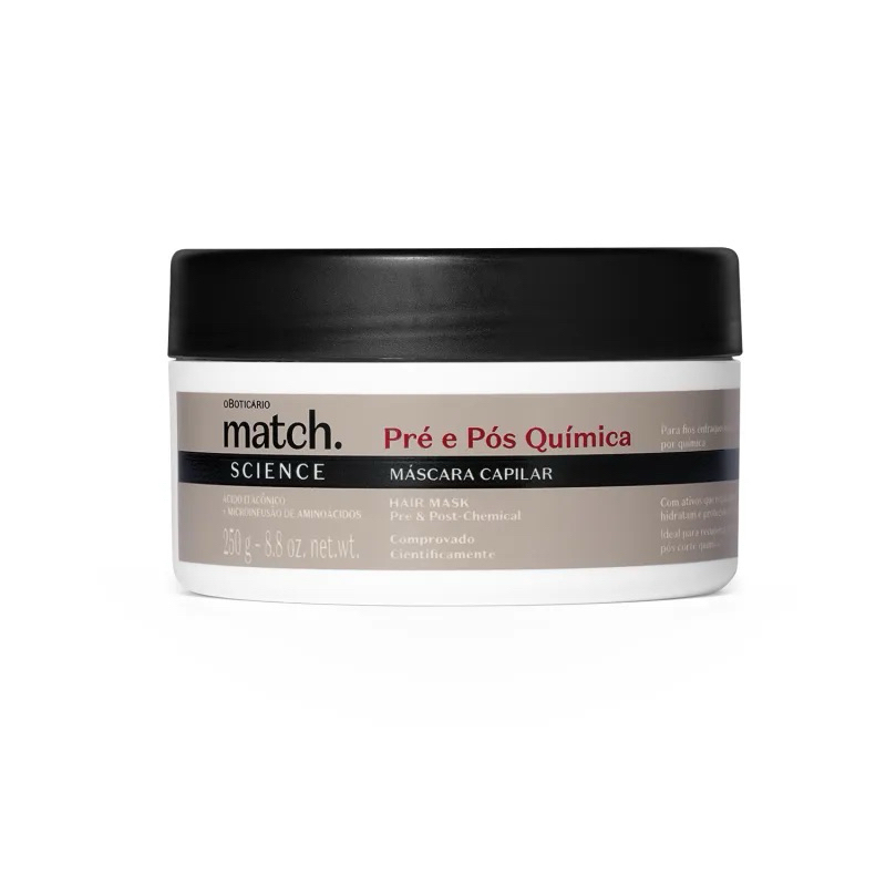 Máscara Capilar Match Science Pré e Pós-Química 250g | Shopee Brasil