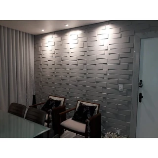 Kit 10 Painel Ripado Autoadesivo 3D 50x50 cm Revestimento de Parede