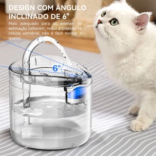 Fonte Para Gatos e Cãesbebedouro automatico 1,8 L Bivolt Com Filtro Anti queimadura seca
