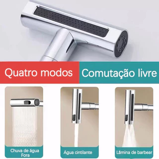 Bico Adaptador De Torneira Com 4 Jatos Reguláveis, Bico Torneira Giratória 360°Cozinha Su