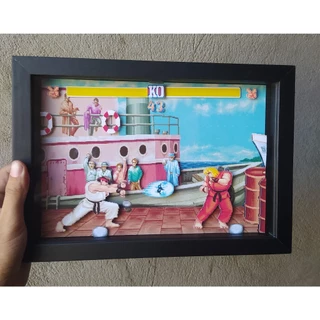 Quadro 3D Street Fighter 2 Ryu versus Ken
