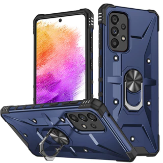 Capa De Celular Resistente Anti-Impacto Com Anel De Suporte Em Metal para Samsung A14 S21 S23