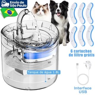 Fonte De Agua Para GatoCom Filtro Automático USB Elétrico Mudo Bebedouro Ppara Gatos Bebedor De Filtragem