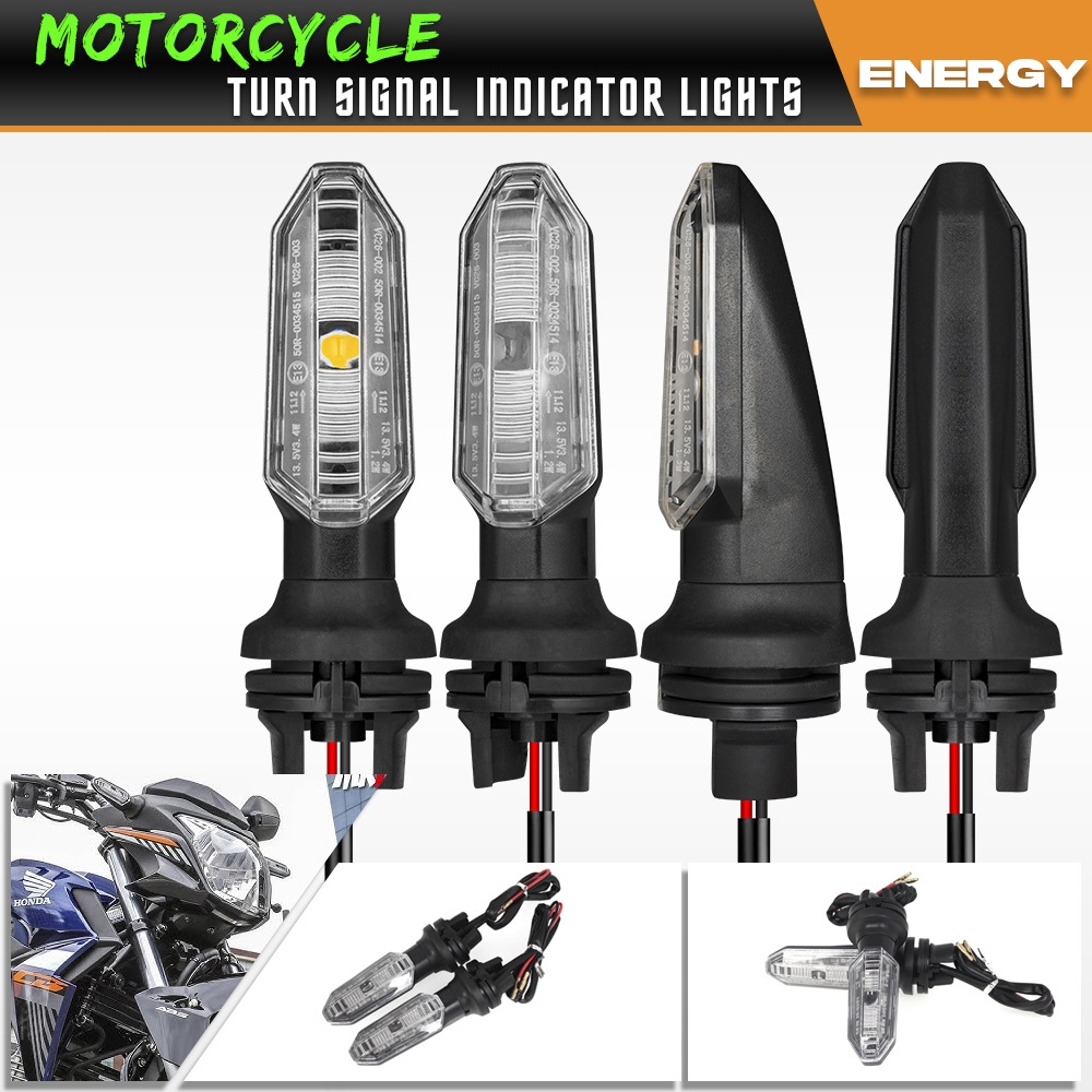 kit c/ 4 Pisca Seta para Moto Universal Modelo Esportivo LED CB 250f Twister Cb 300,Bros,Xre 300,125