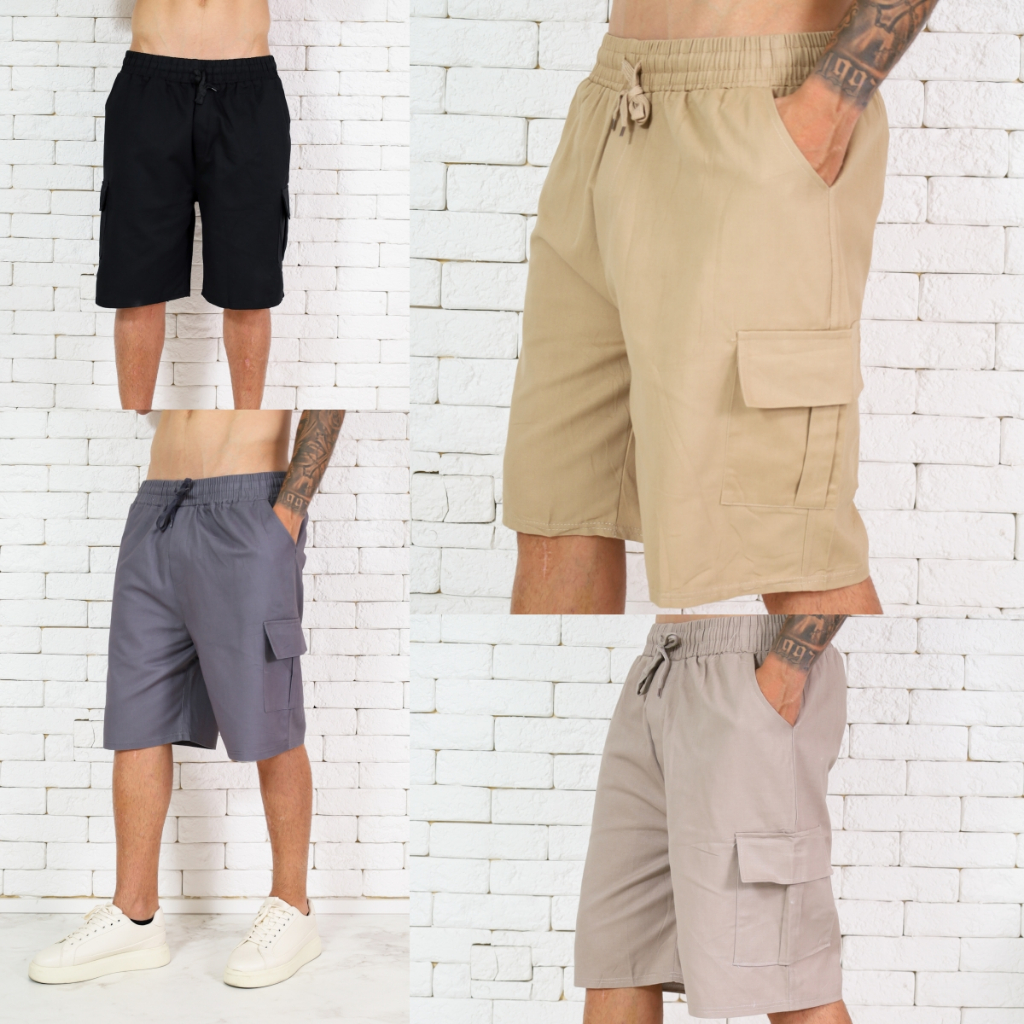 Bermuda Shorts Masculinos Cargo Com Bolso Streetwear Importa