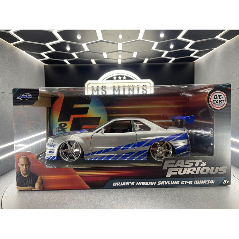 人気の贈り物が大集合 GT-R Skyline Nissan Miniatura R34 Jada 1/24 Furious and Fast ミニカー