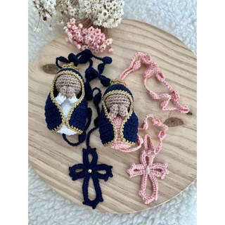 terço Nossa Senhora Aparecida em amigurumi feito na mao