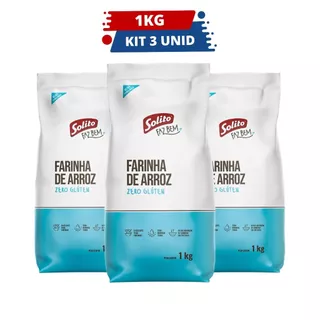 Farinha de Arroz Sem Glúten 3 Unid. Solito 1Kg