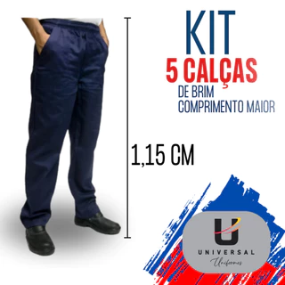 Kit com 5 calças de brim com o comprimento maior