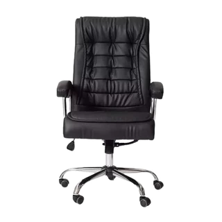 Cadeira De Escritório Presidente Ergonômica Estofado Couro Cor Preta 4024