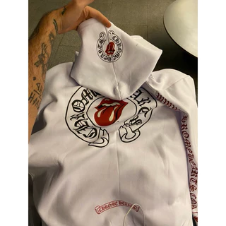 Moletom 100% Algodão Chrome Hearts Rolling Stones